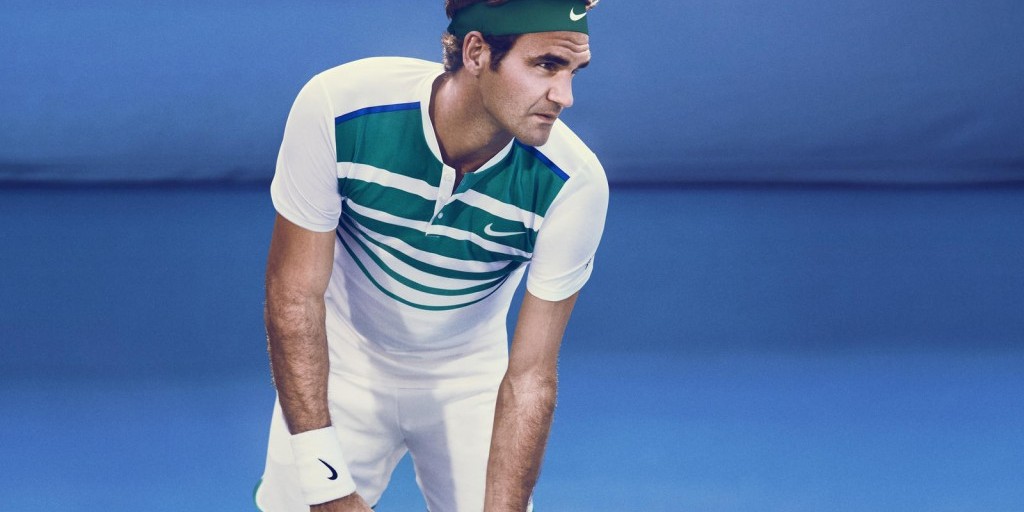 Federer swathed head to toe in NikeCourt freshness | Photo credit: Nike