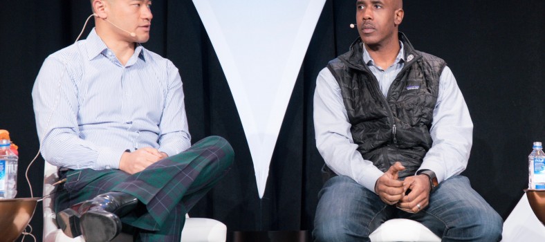 Jeremy, on the left, rocking out in Bonobos plaid pants | TechCrunch